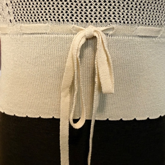 Zara Cream Crochet Knit Sleeveless Top w/ Tie Waist - Picture 7 of 9